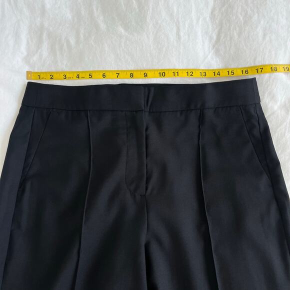 J. Crew NWT Collection Full Length Wide Leg Black Tuxedo 100% Italian Wool pants - Picture 9 of 15